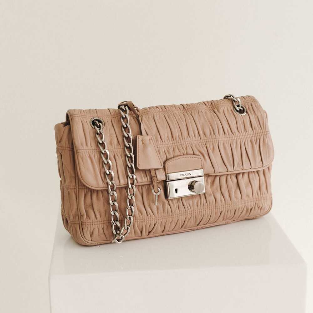 Prada Nappa Gaufre Chain Shoulder Bag in Nude Pink Grained Leather image 4